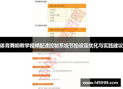 体育舞蹈教学视频配速控制系统节拍设置优化与实践建议